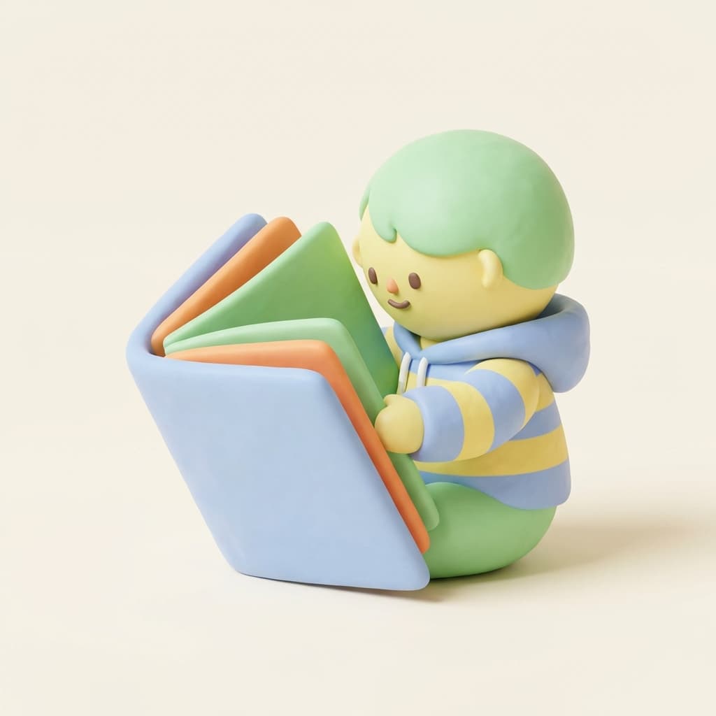 Child reading 3D